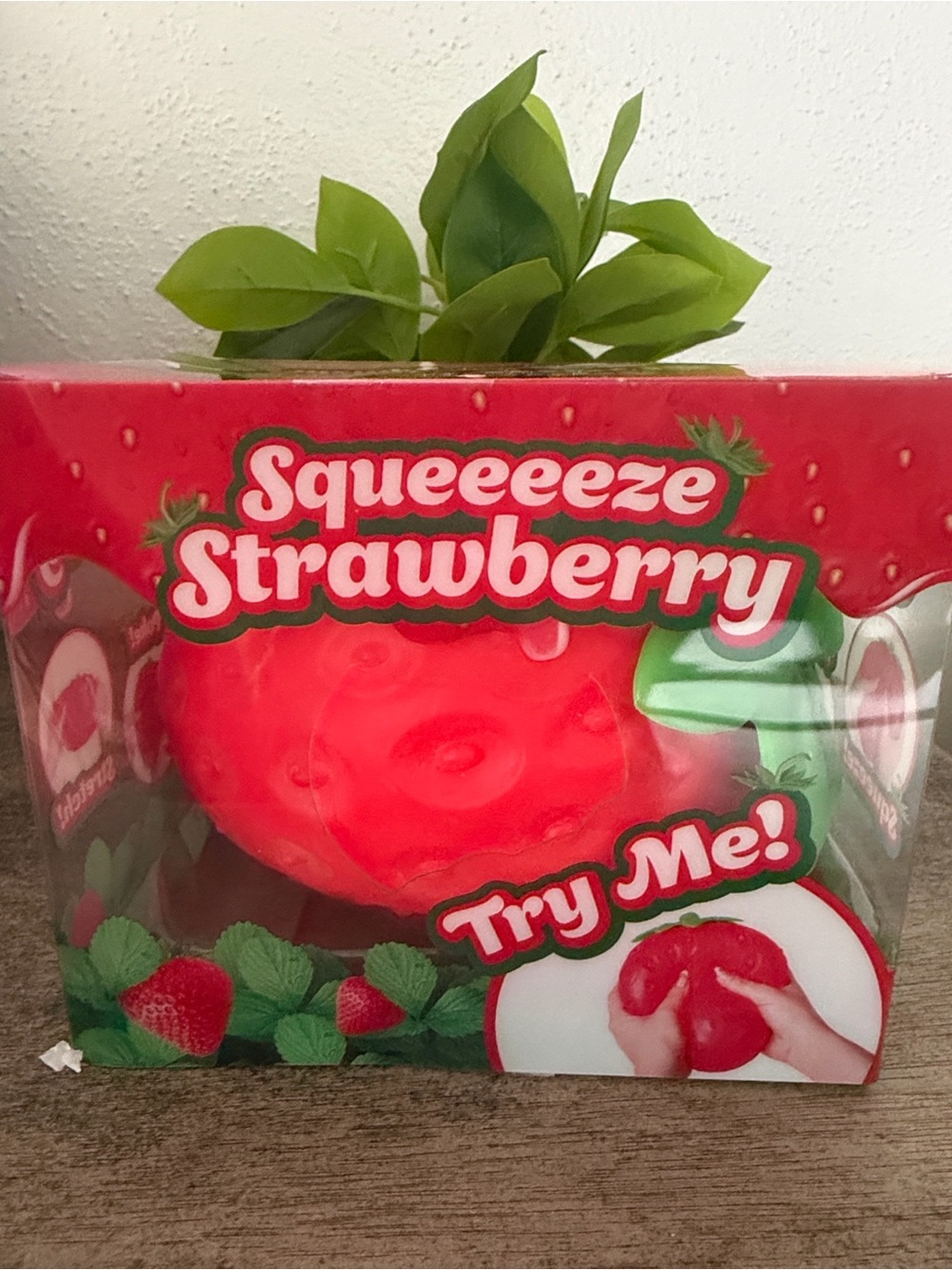 Squeeeeeeze Strawberry Squishy Toy - Red